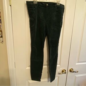 LOFT Green Corduroy Skinny Jeans